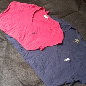 Ralph Lauren Women's V-Neck Tees in Pink and Navy